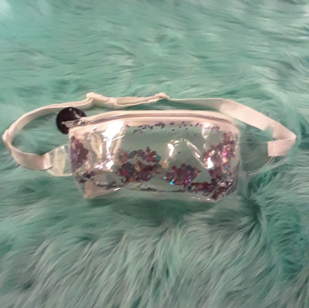 NWT Clear Vinyl Rave Fanny Pack with Sequins - Picture 3 of 3